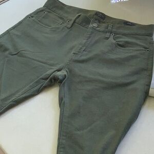 Men’s J. Crew Slim-fit garment-dyed five-pocket Pant in Loden green, 29x30